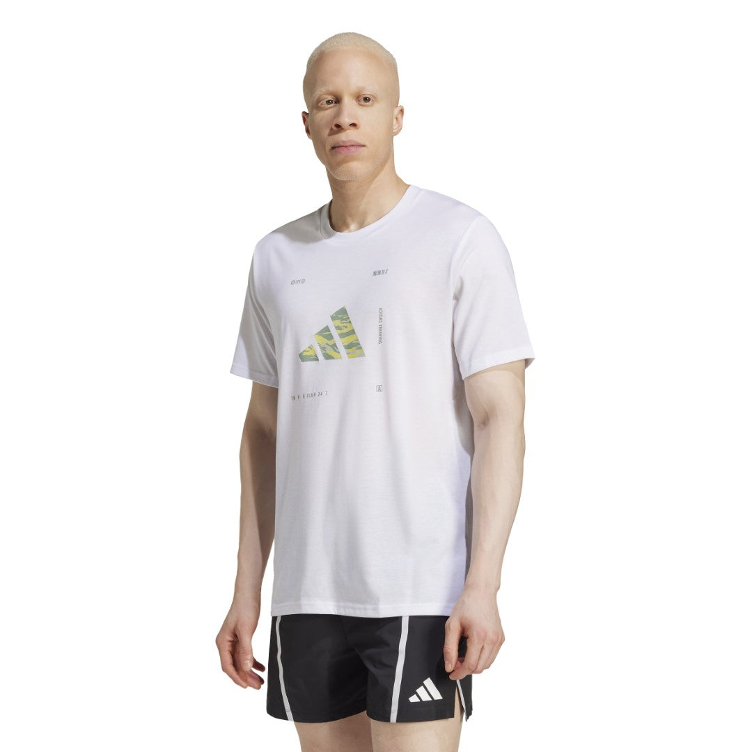 adidas Climacool Training Camo Logo Graphic Men's T-Shirt White