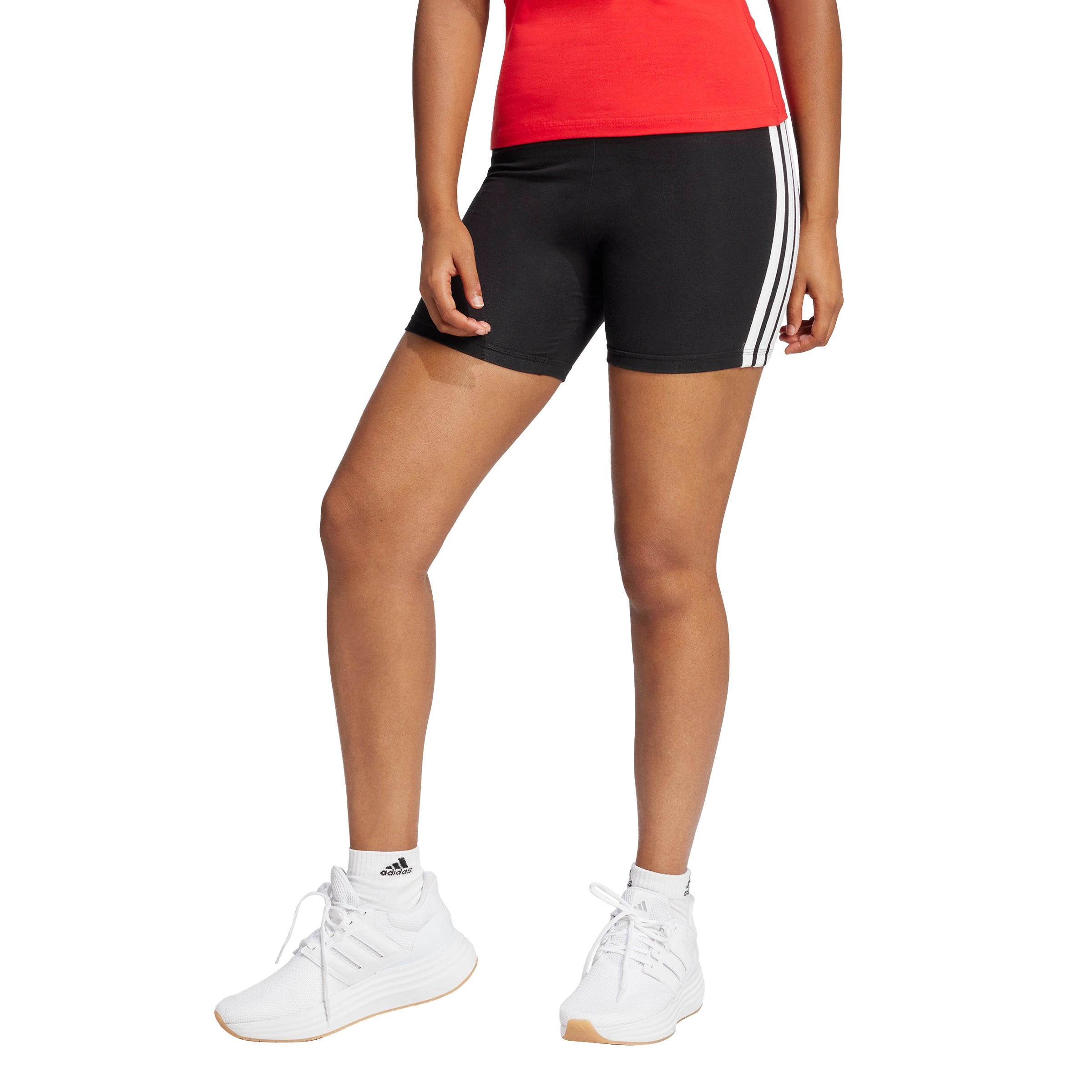 Essentials 3-Stripes High Waisted Biker Shorts