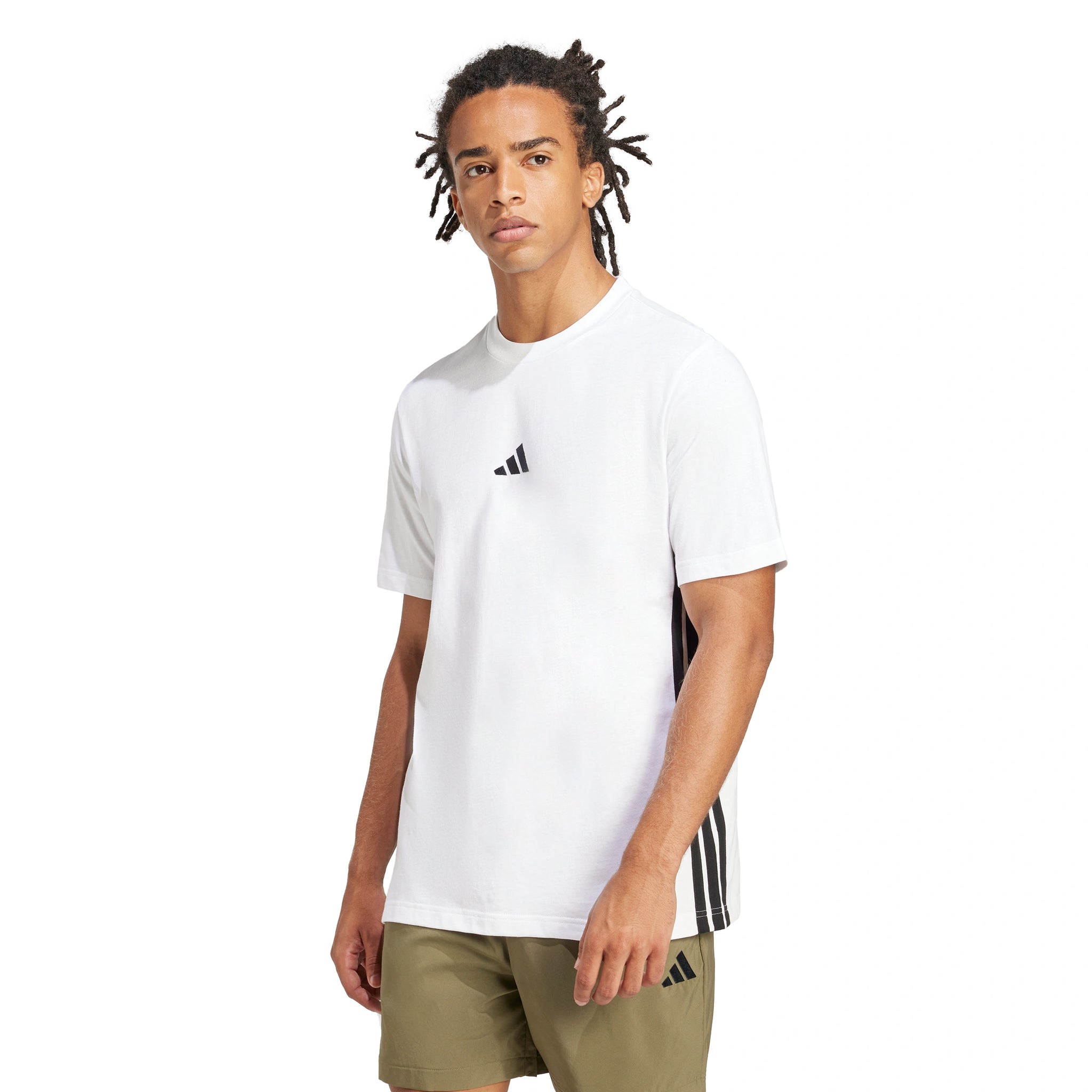 adidas Essentials 3-Stripes Single Jersey T-Shirt Men White