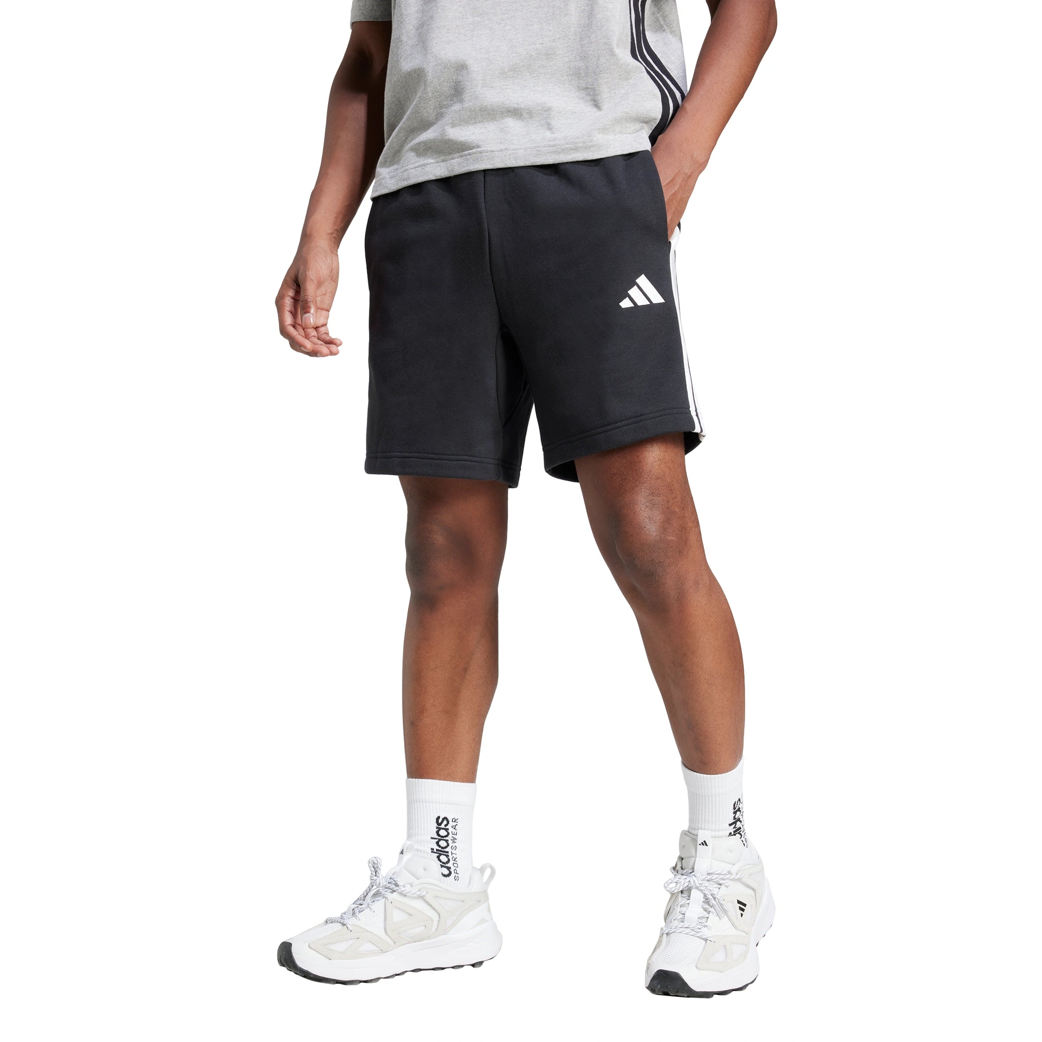 adidas Essential 3-Stripes French Terry Shorts Men Black