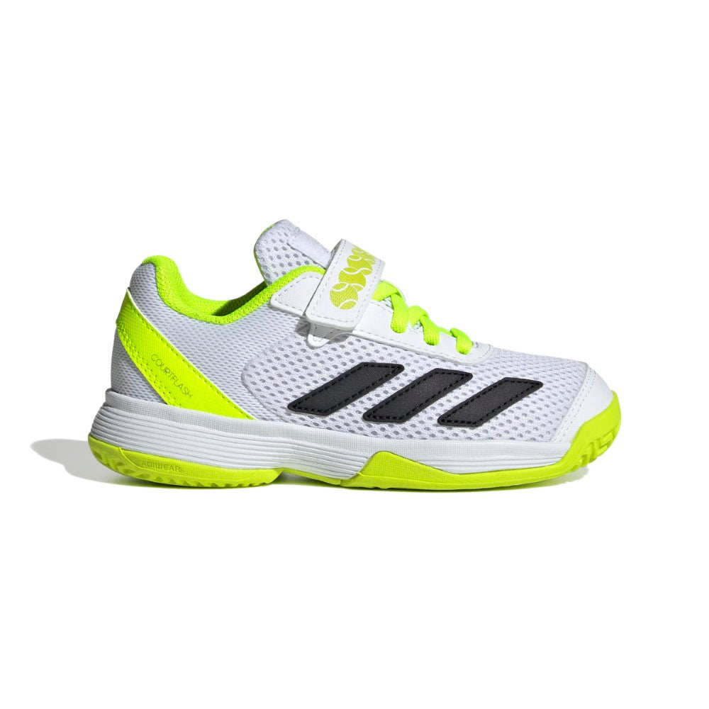 adidas Courtflash Hook-and-Loop Tennis Shoes Kids -White/Green