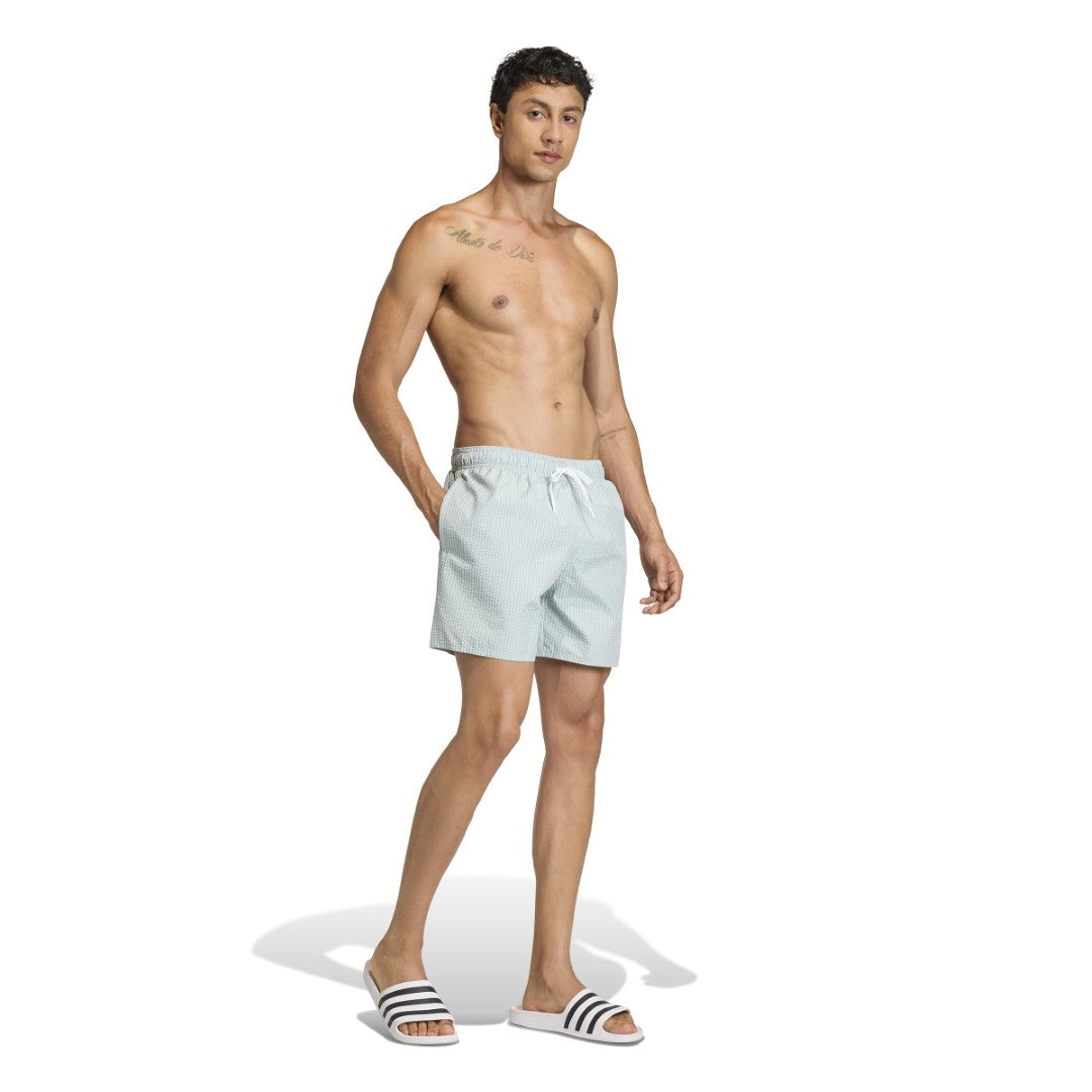 Seersucker Stripy Swim Shorts 5-Inch