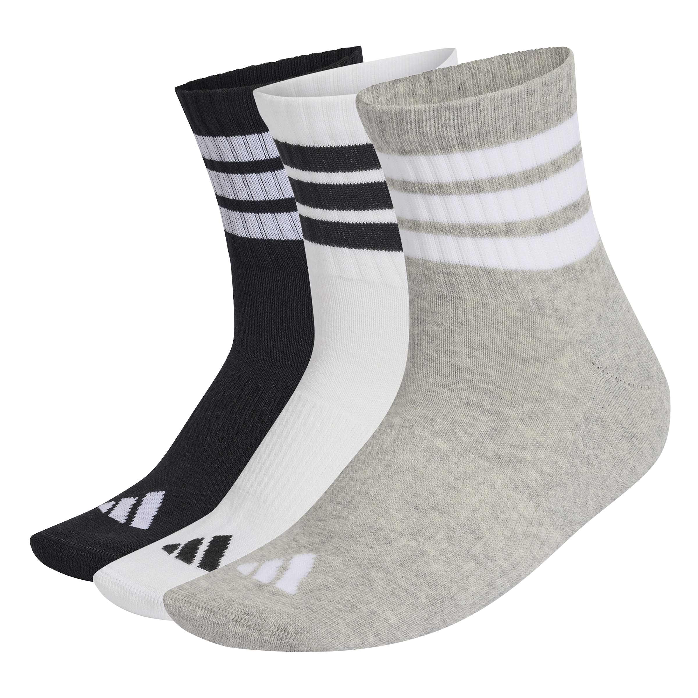 3 Stripes Cushioned Sportswear Mid Cut Socks 3 Pair Pack