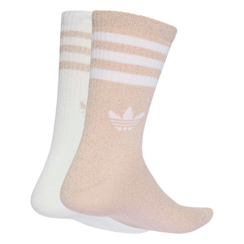 3-Stripes Glitter Crew Socks 2 Pairs