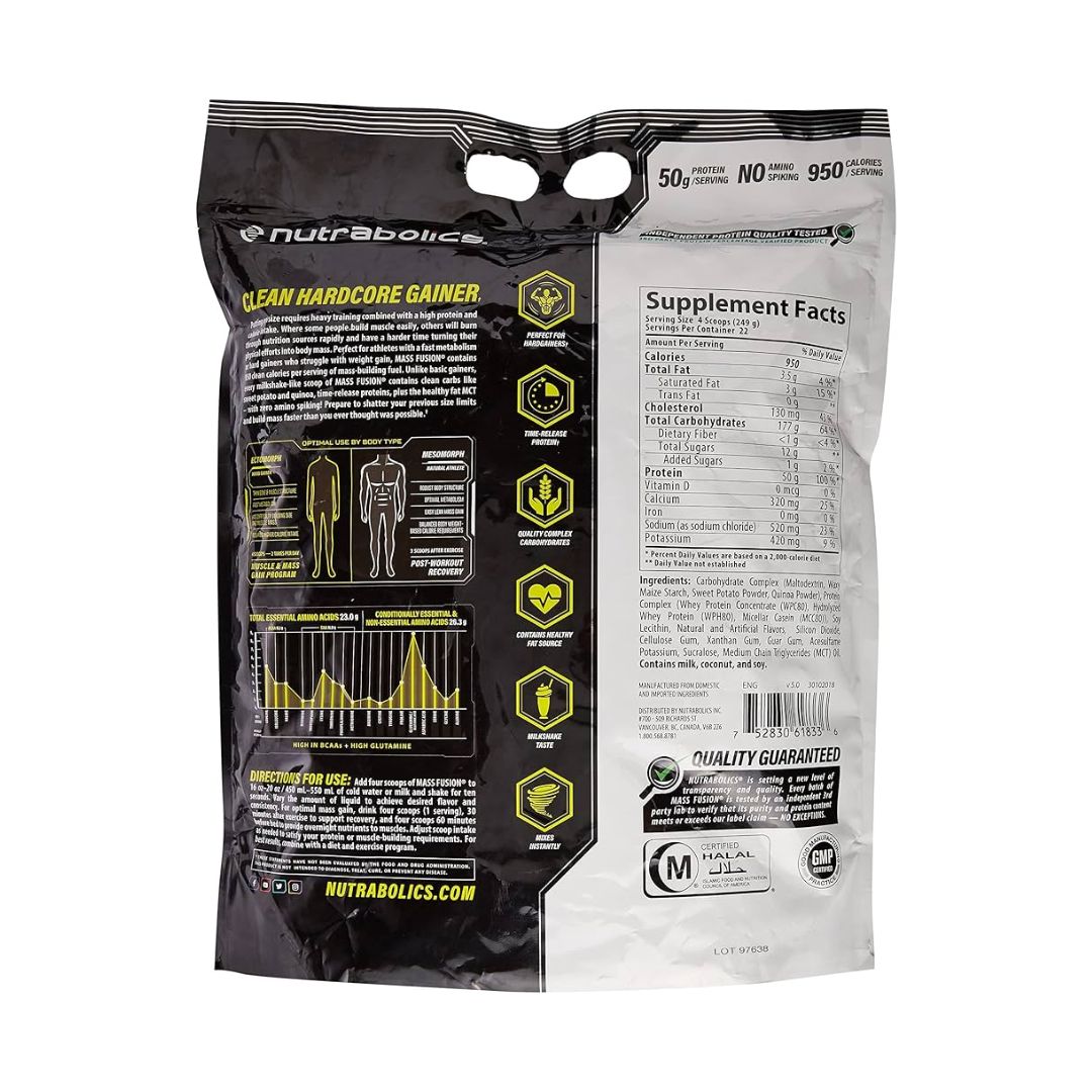 Nutrabolics Mass Fusion Gainer – 5.44 kg -Vanilla Milkshake