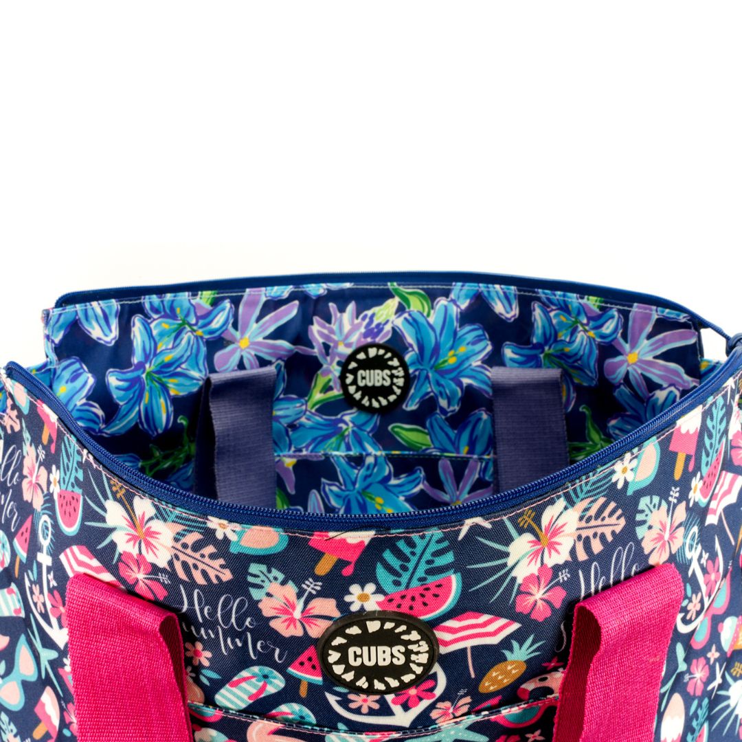 Hello Summer & Purple Lillies Double face Tote Bag