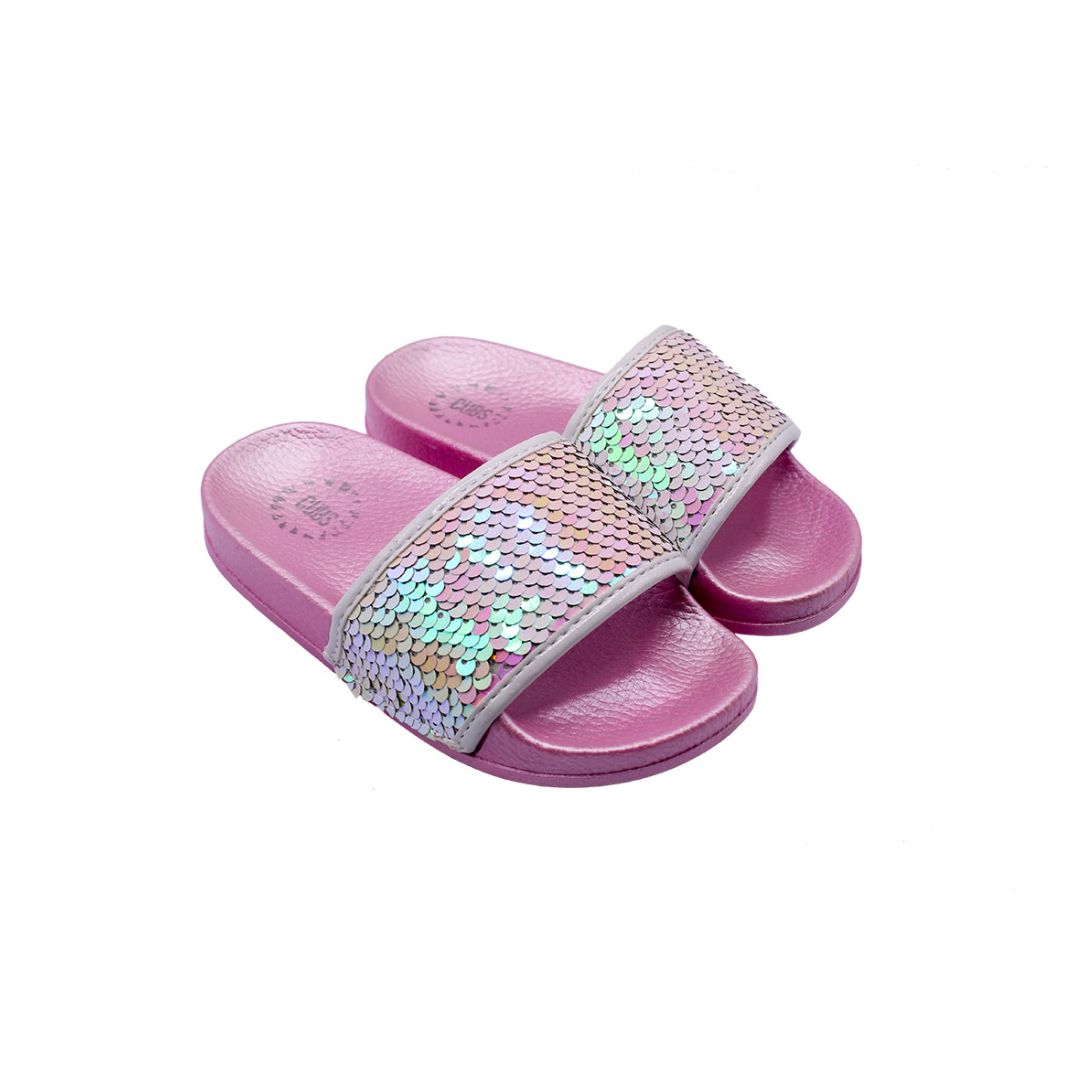 Pink Flip Sequin Star Slides