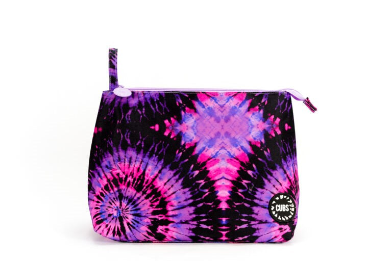 Purple & Black Tie Dye L Pouch