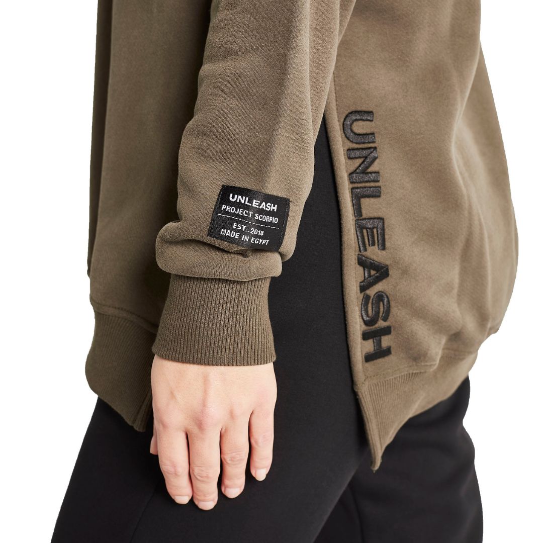 Scorpio Side Slit Olive Sweatshirt