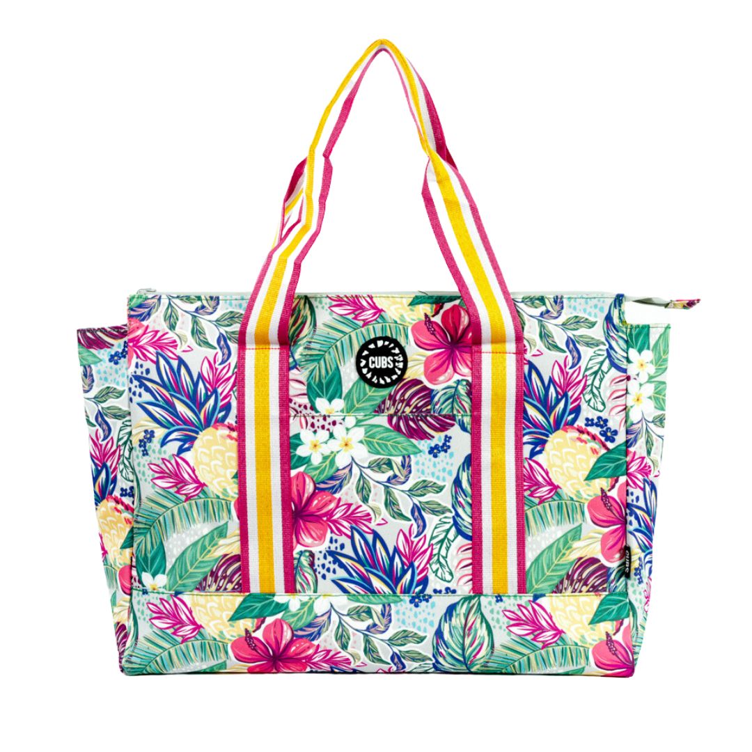 Tropical Flowers & Falmingos Double Face Tote Bag