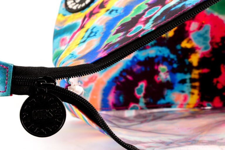 Tie Dye Swirls Black Large Pouch