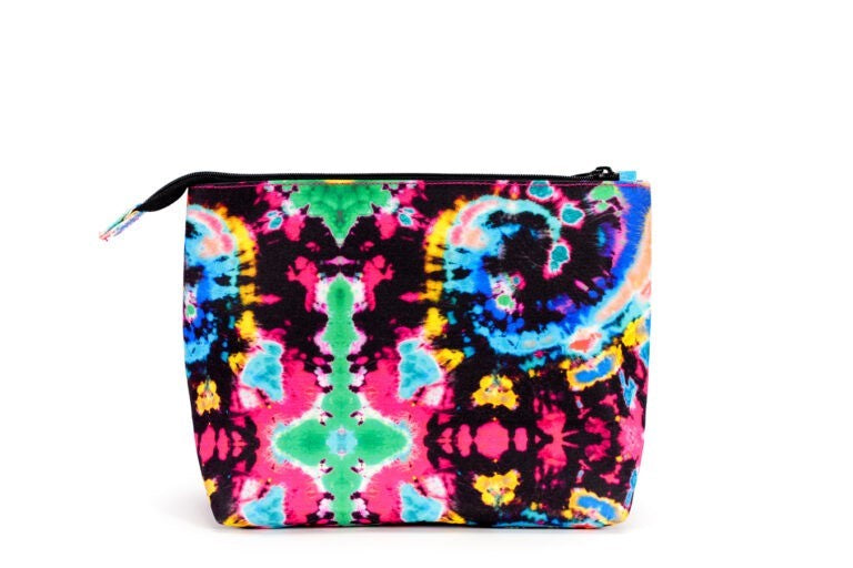 Tie Dye Swirls Black Medium Pouch