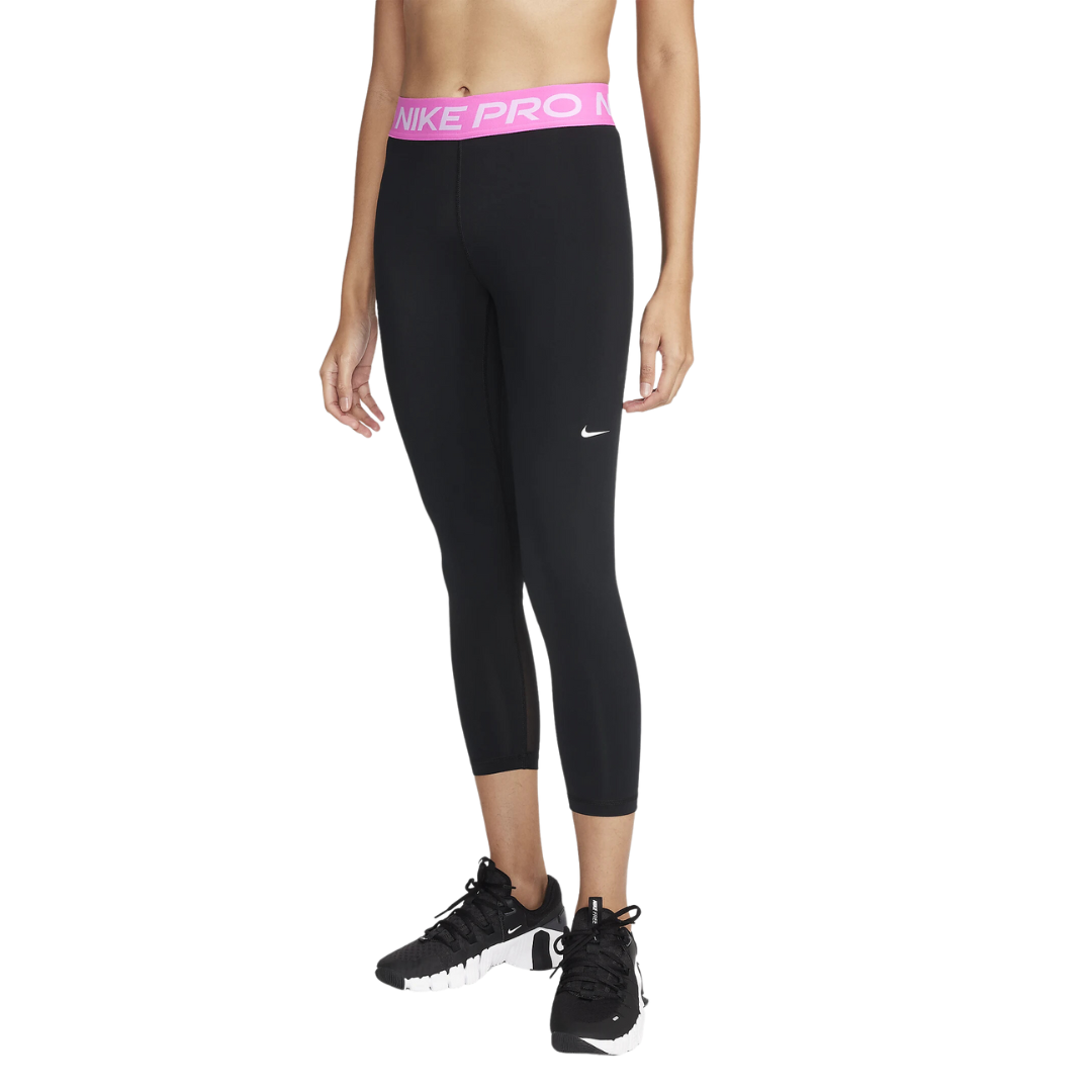 Crop Mesh Panel Leggings - Main Image