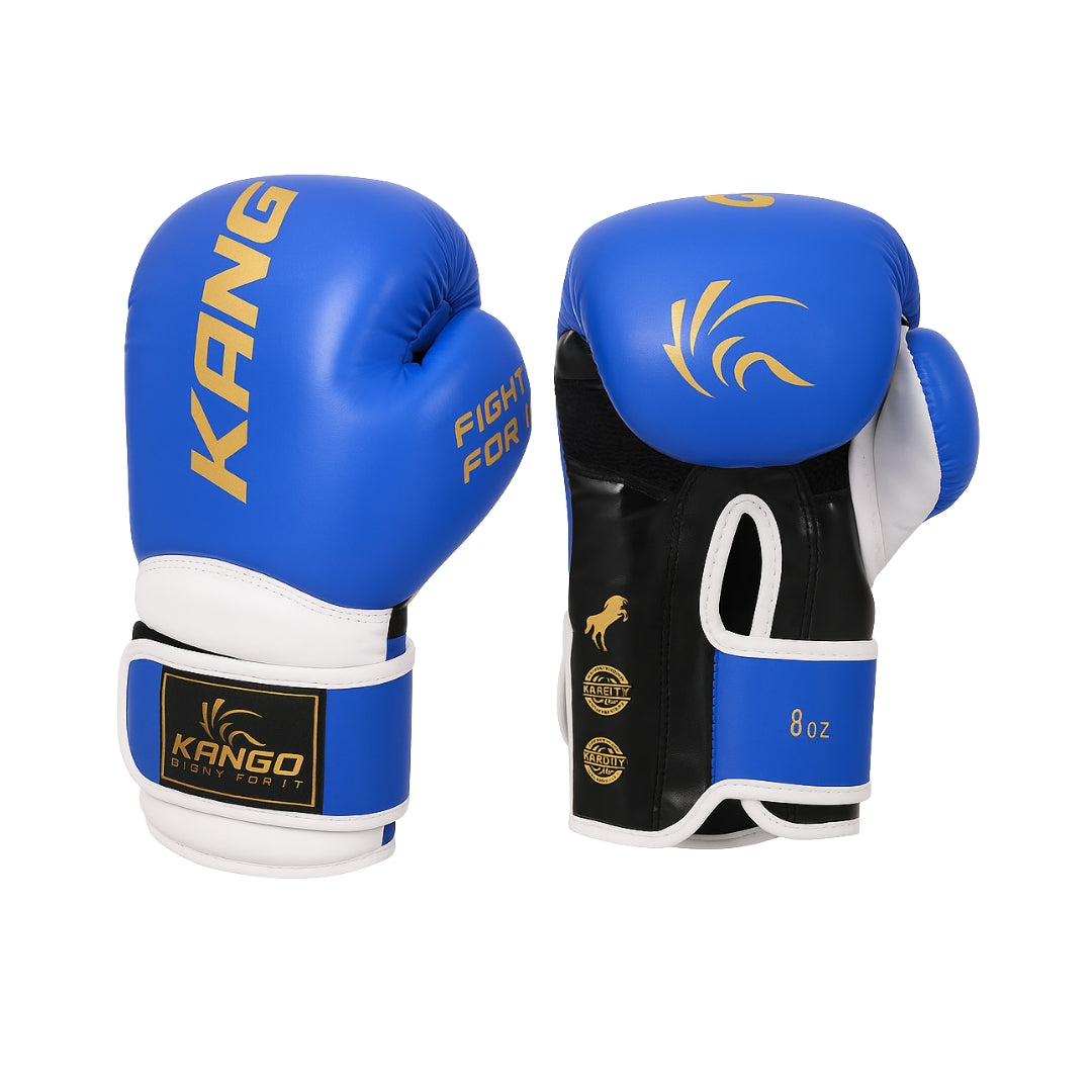 Pu Glossy Shine Injection Mold Velcro Strap Boxing Gloves