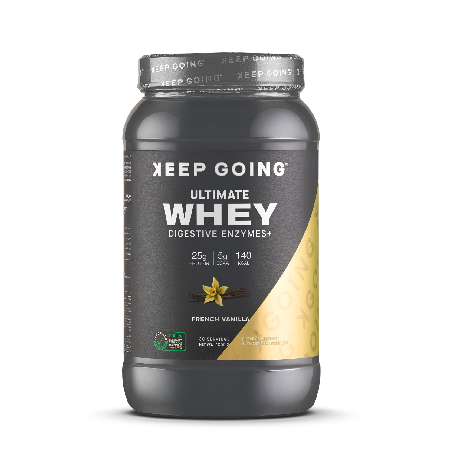 Ultimate Whey Concentrate with Digestive Enzymes French Vanilla Flavor Whey Protein