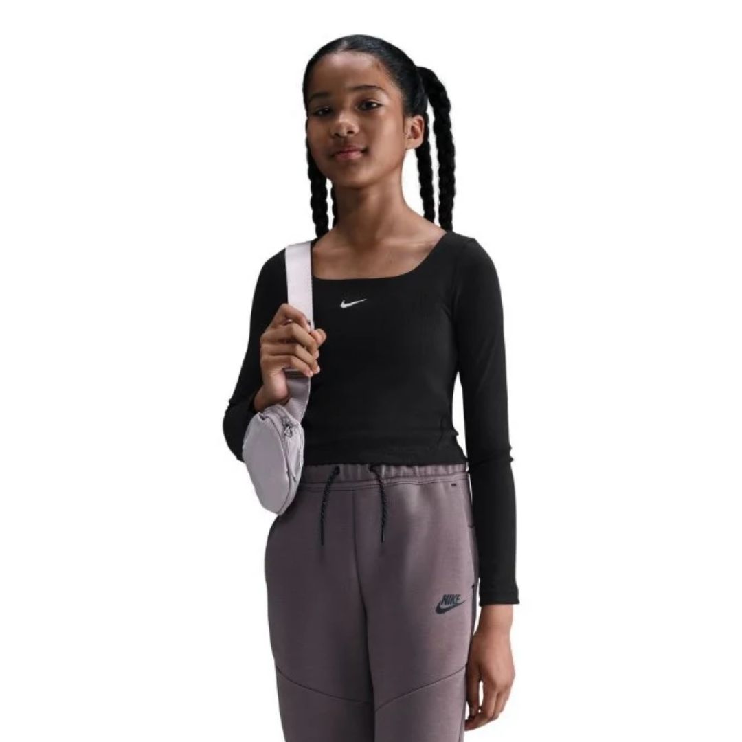 Sportswear Square-Neck Long-Sleeve Top