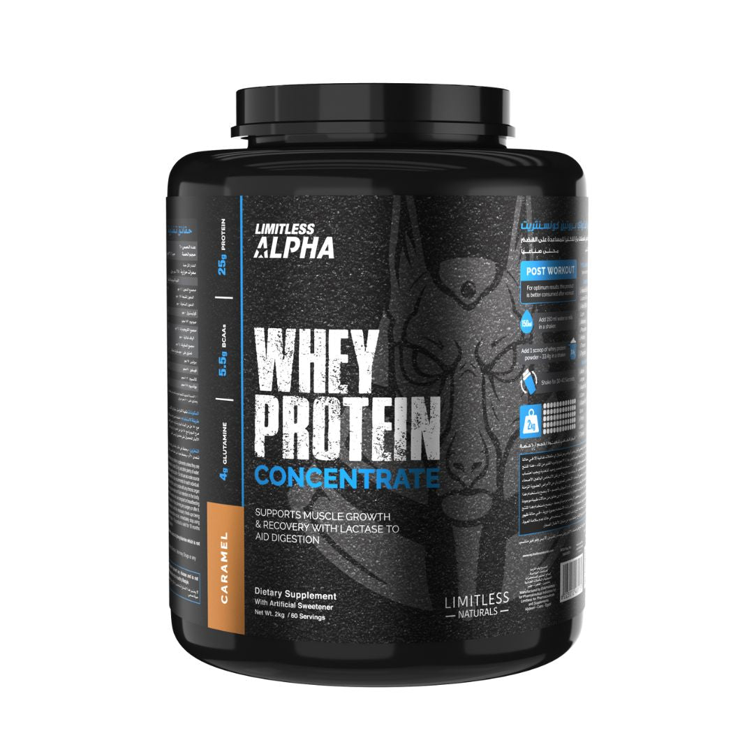 Limitless Alpha whey Protein concentrate 60 servings Caramel