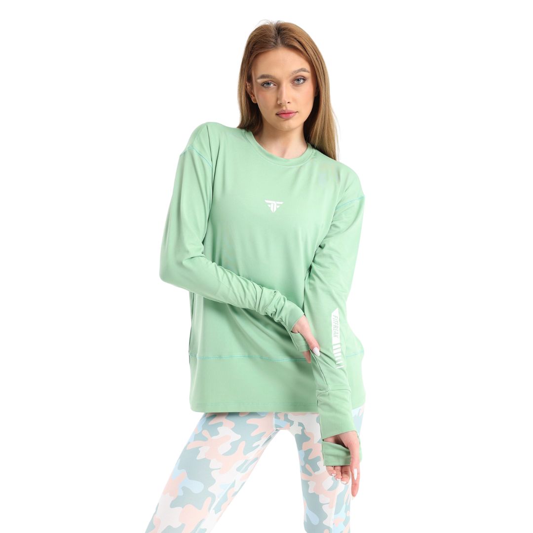 Mint warm-up modest top