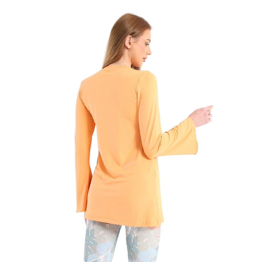 Training bell sleeve top in apricot
