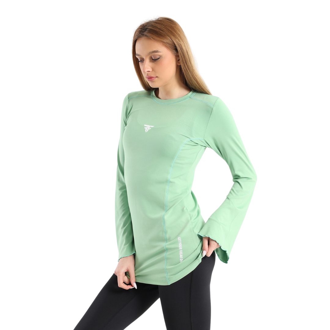 Training bell sleeve top in mint