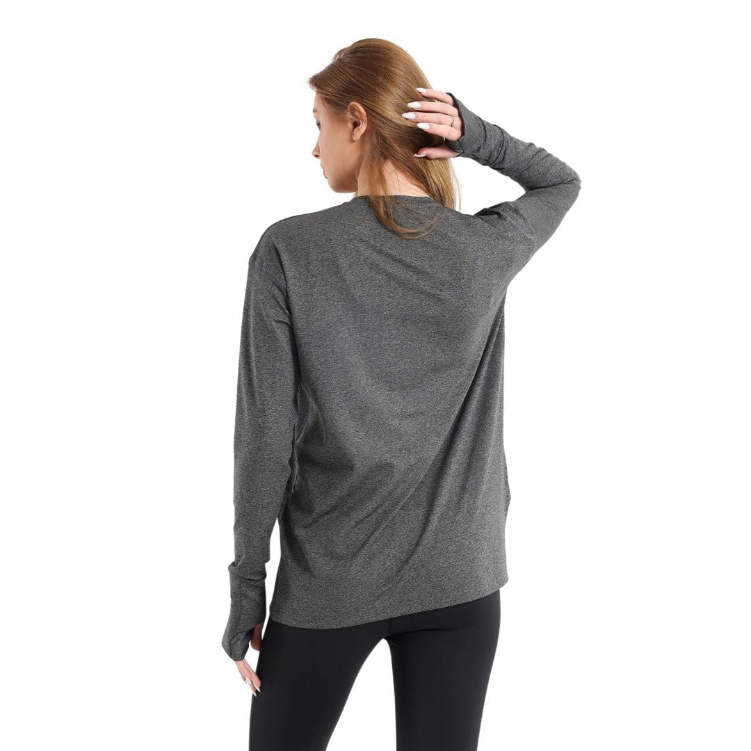 Dark grey warm-up modest top