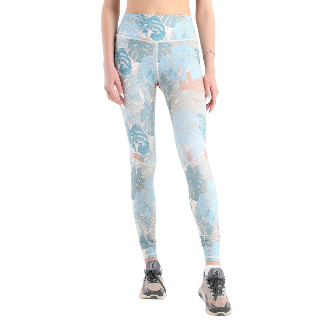 Colorful palm seamed printed leggings