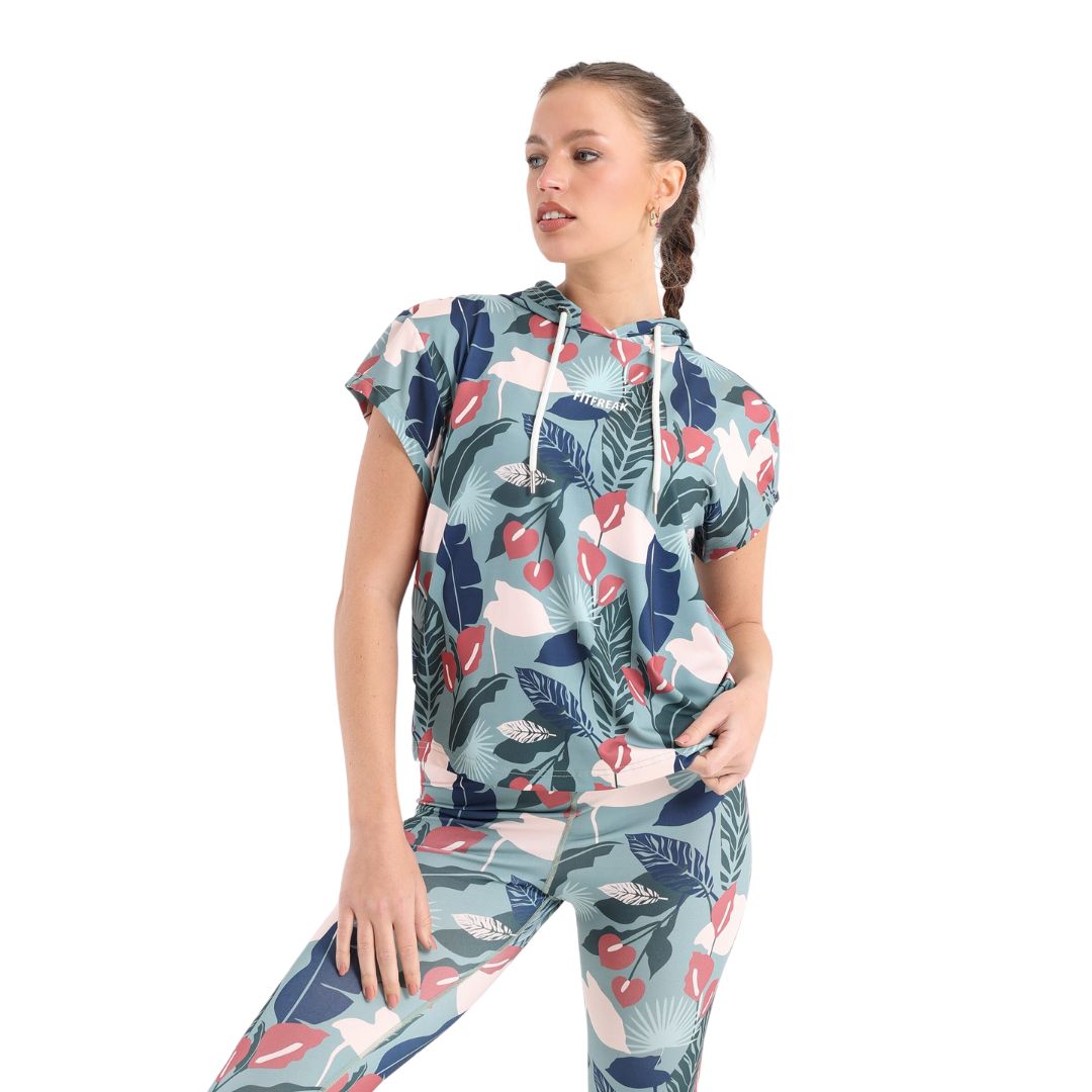 كروب توب مطبوع جرين بالم