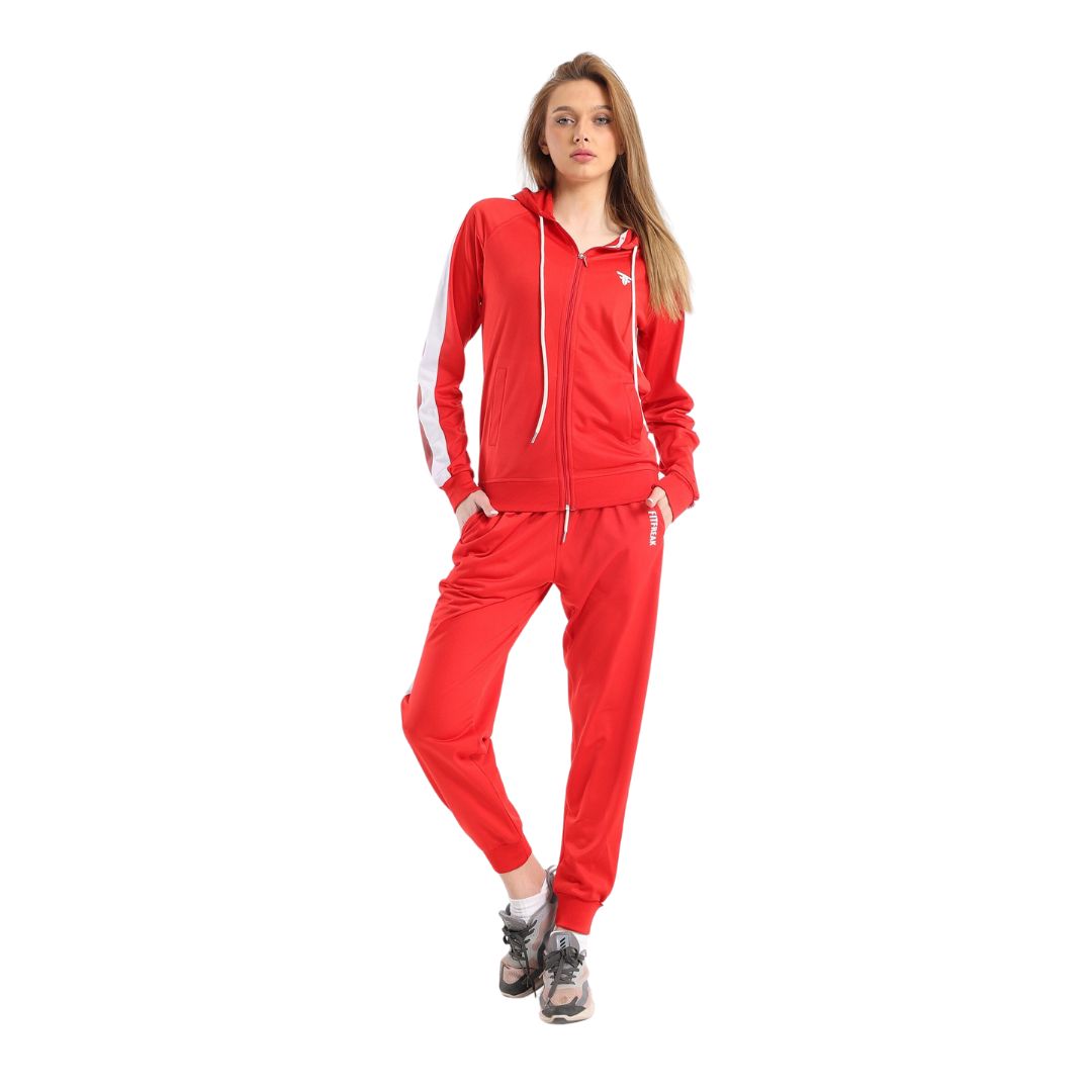 Classic basic tracksuit in red