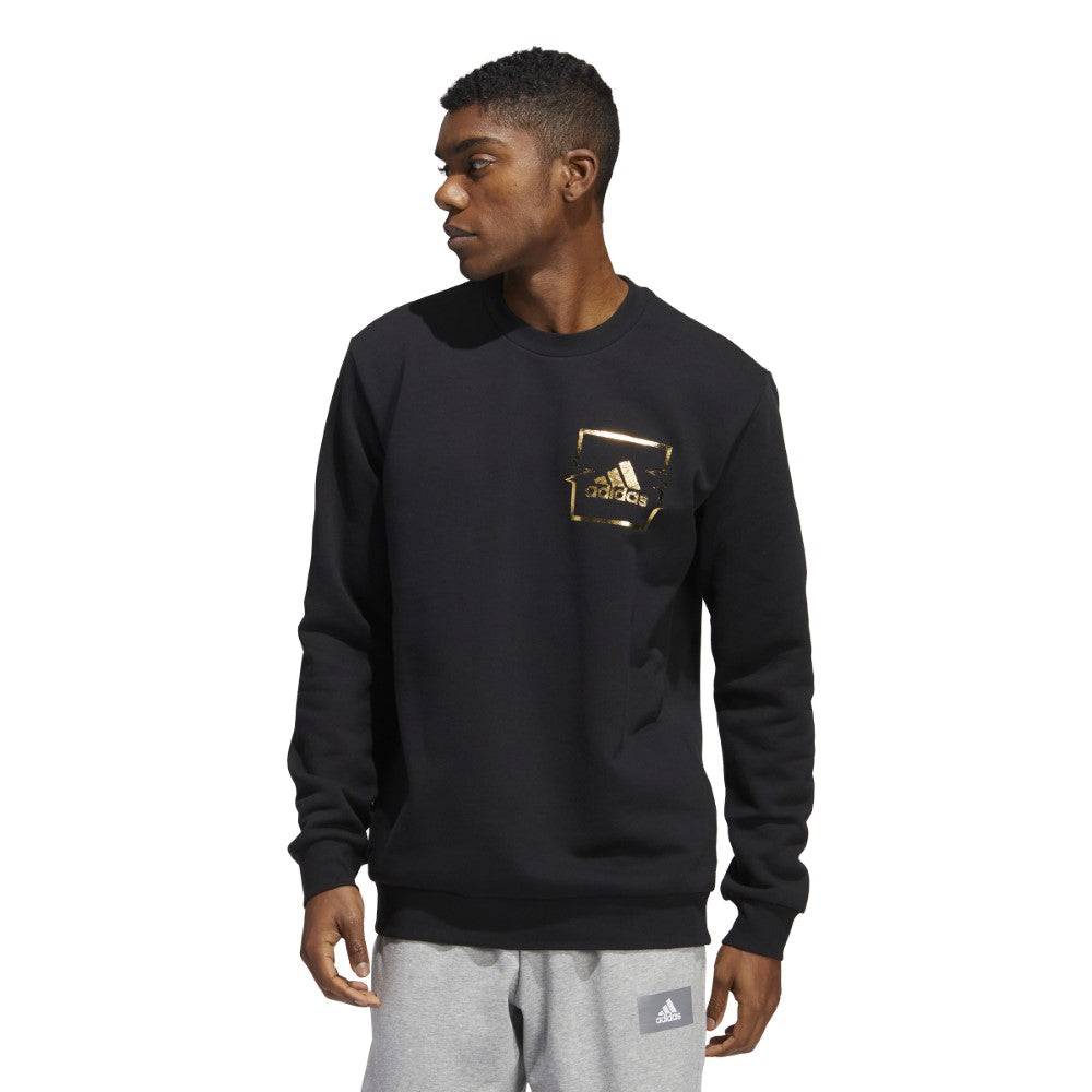 Adidas Men Liquid Foil Graphic Crew Sweatshirt