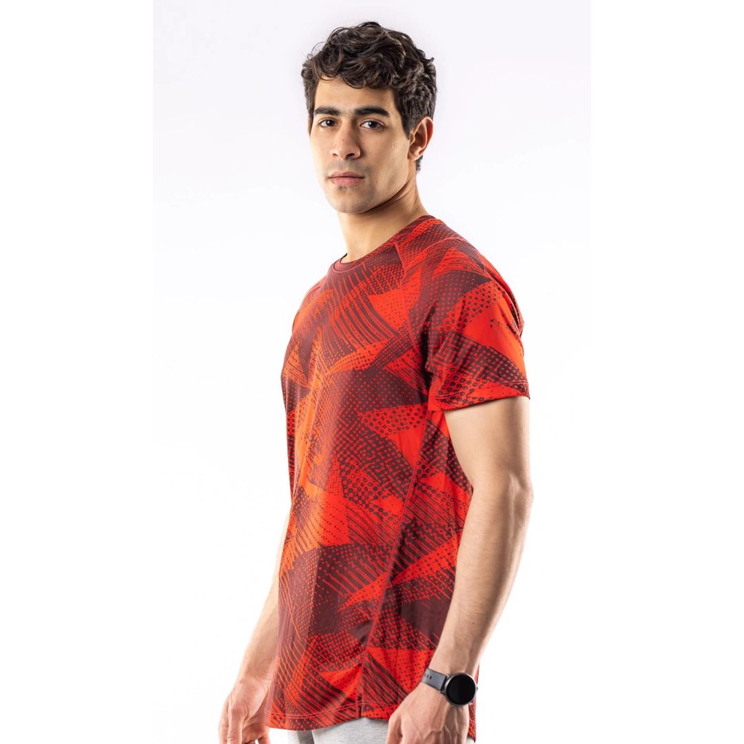 Red Black Dot Lines T-Shirt