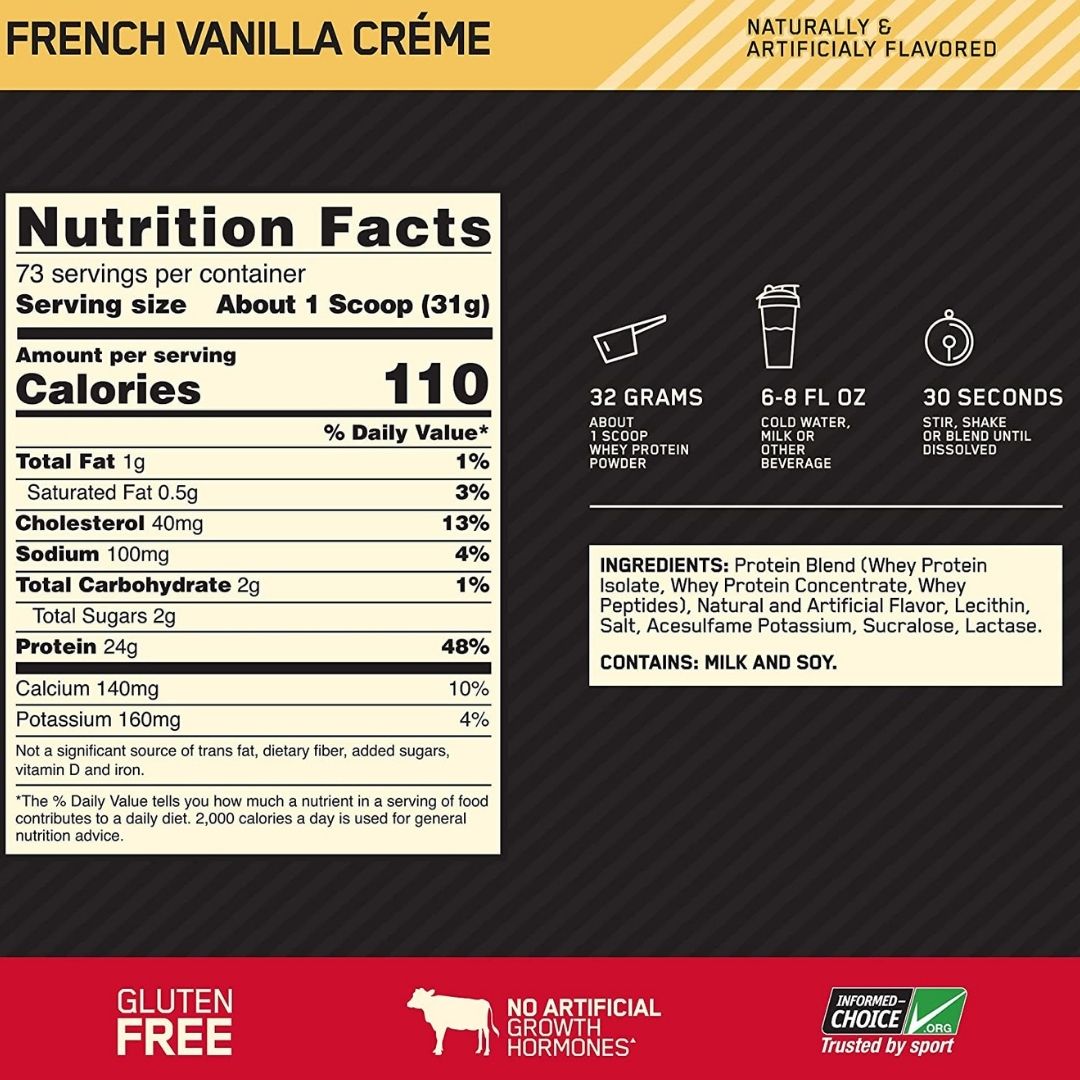 100% Whey Gold (10 LB)  -Vanilla Ice Cream