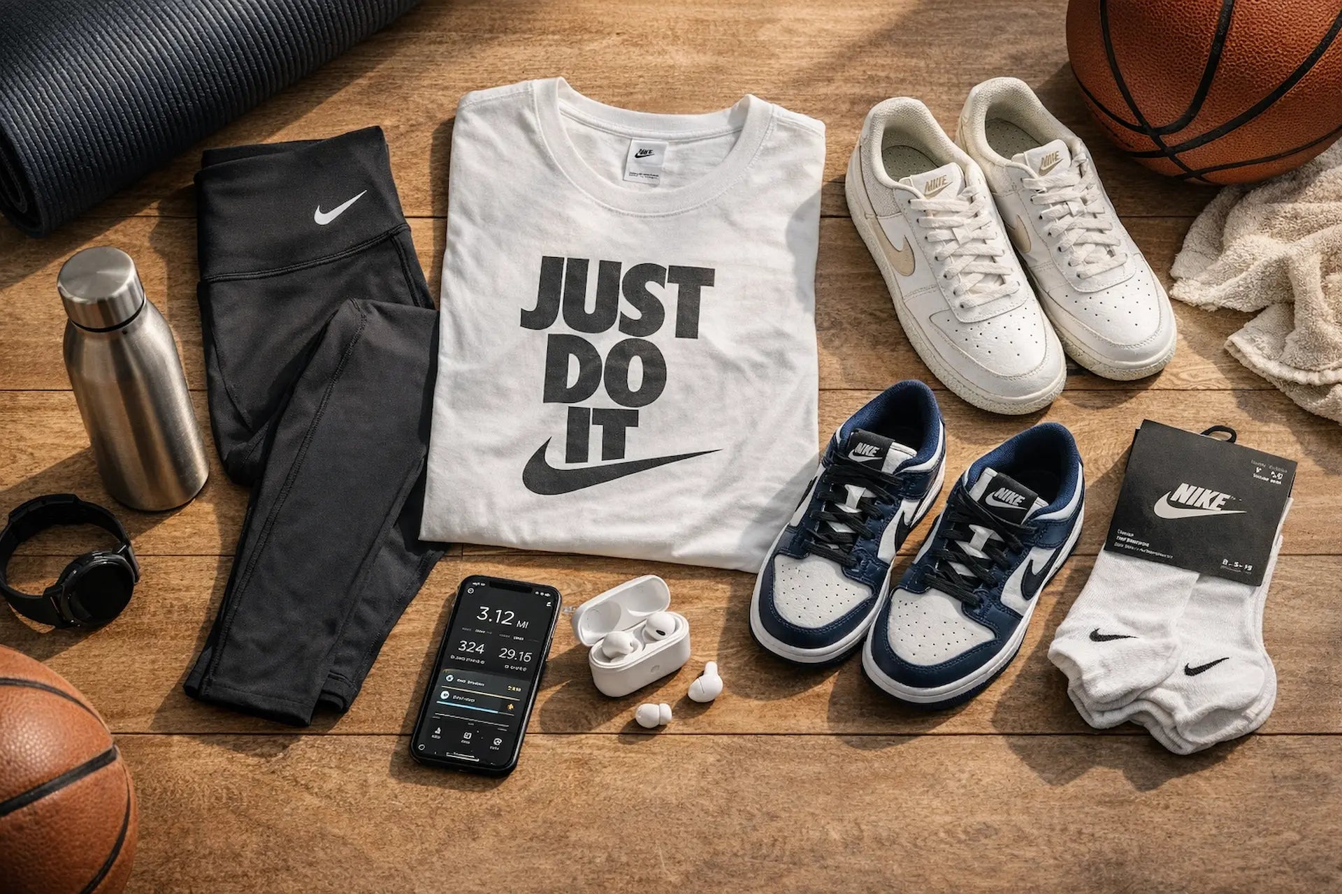 Nike-athletic-lifestyle-flatlay