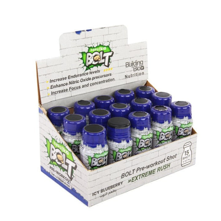 BOLT Pre-workout Shot- Blueberry (Pack of 15 Shot)