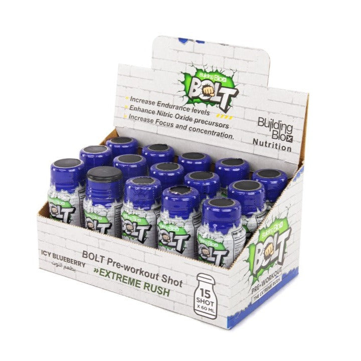 BOLT Pre-workout Shot- Blueberry (Pack of 15 Shot)