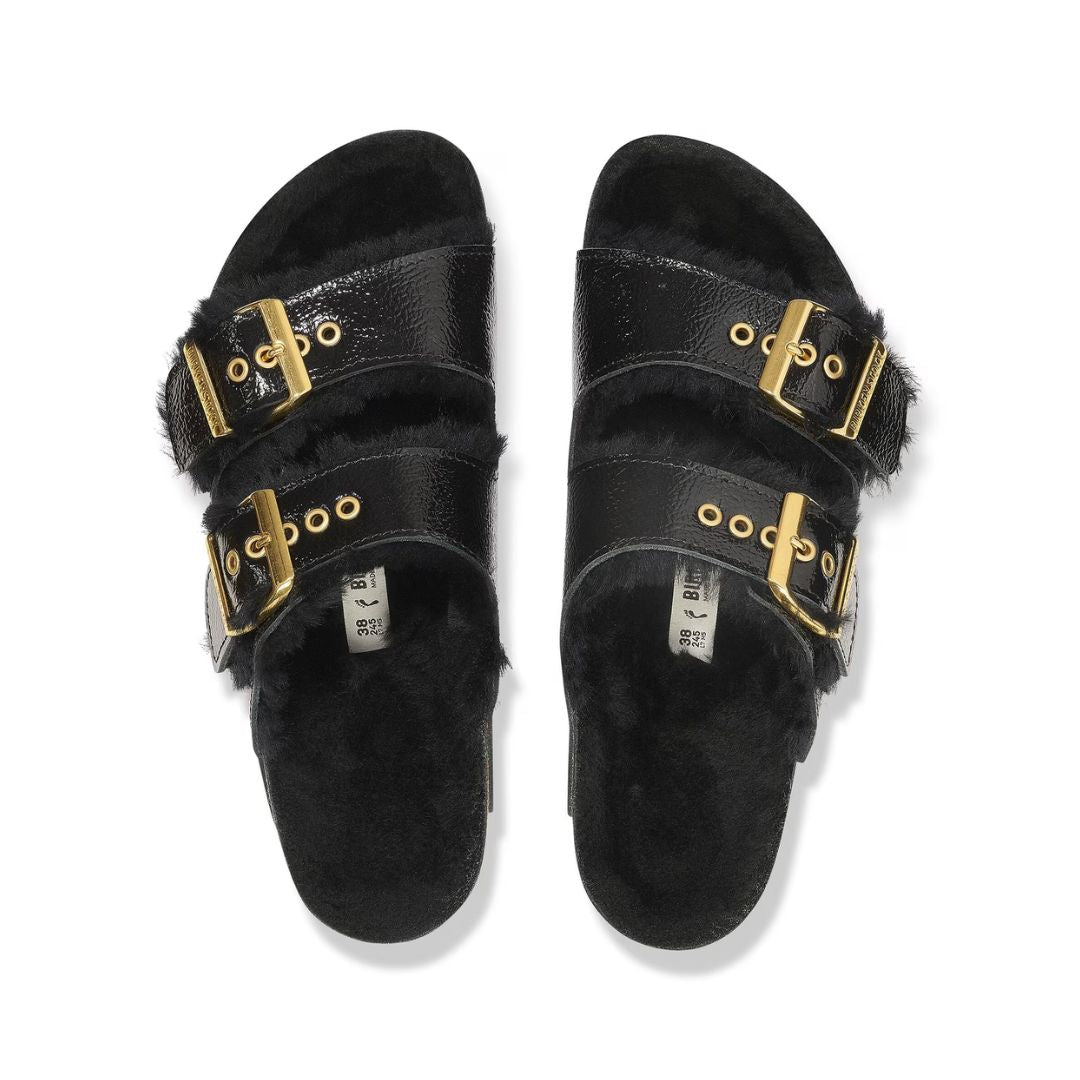 Arizona Shearling Eyelets Patent Leather