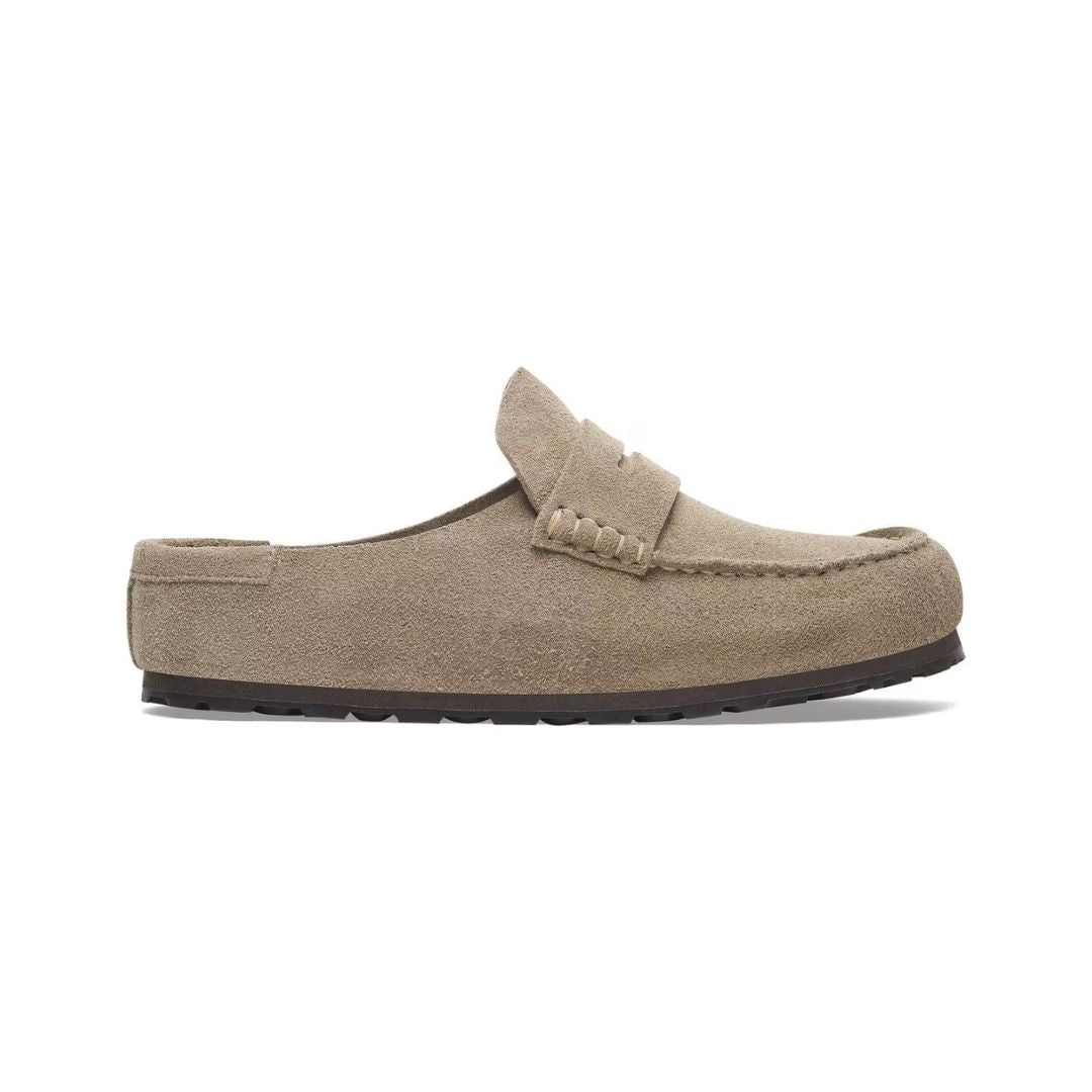 Birkenstock Naples Wrapped Suede Clog - Taupe