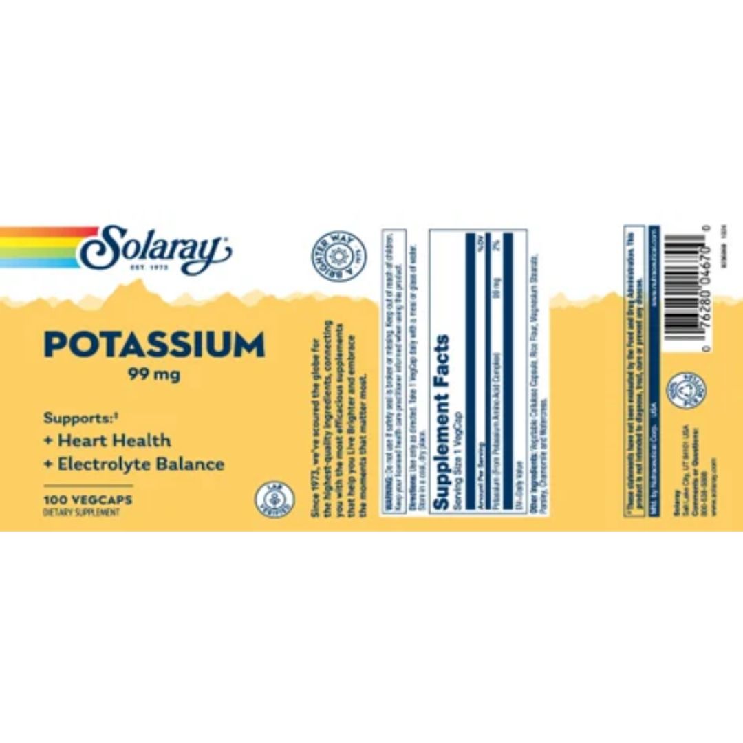 Potassium 99mg VegCaps - 100 Capsules