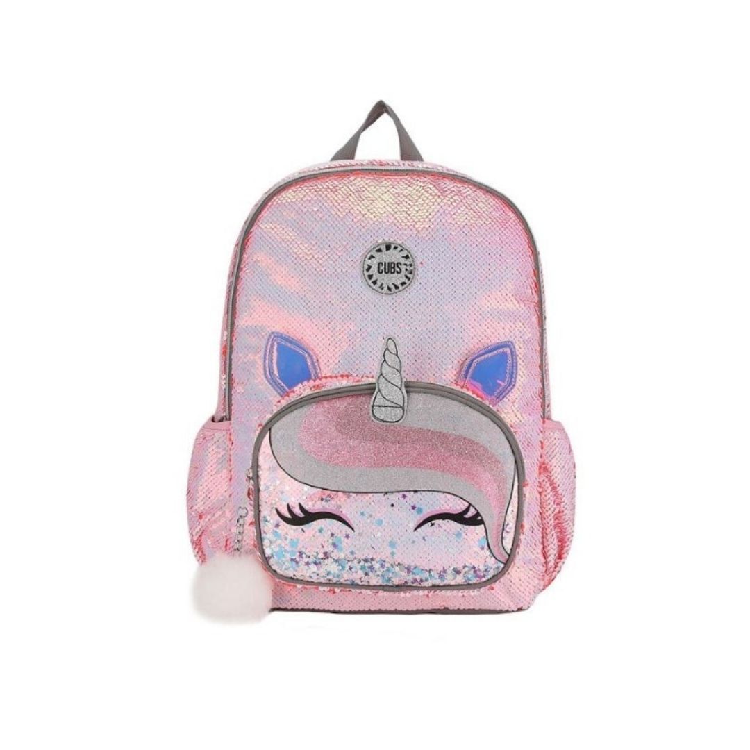 Unicorn Lashes Glitter Pocket Pink Sequin Backpack