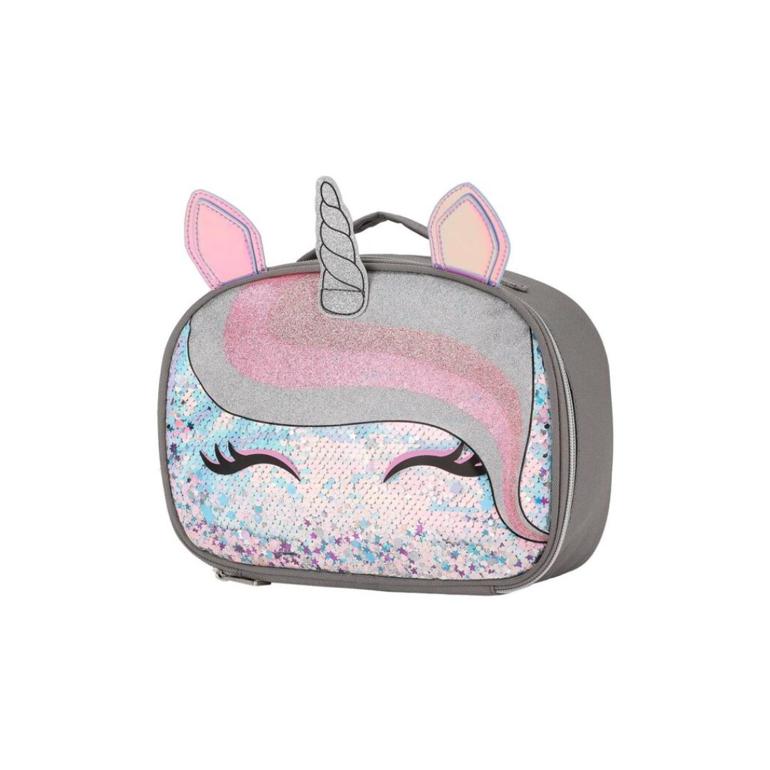 Unicorn Lashes Glitter Pocket Pink Sequin Lunch Bag