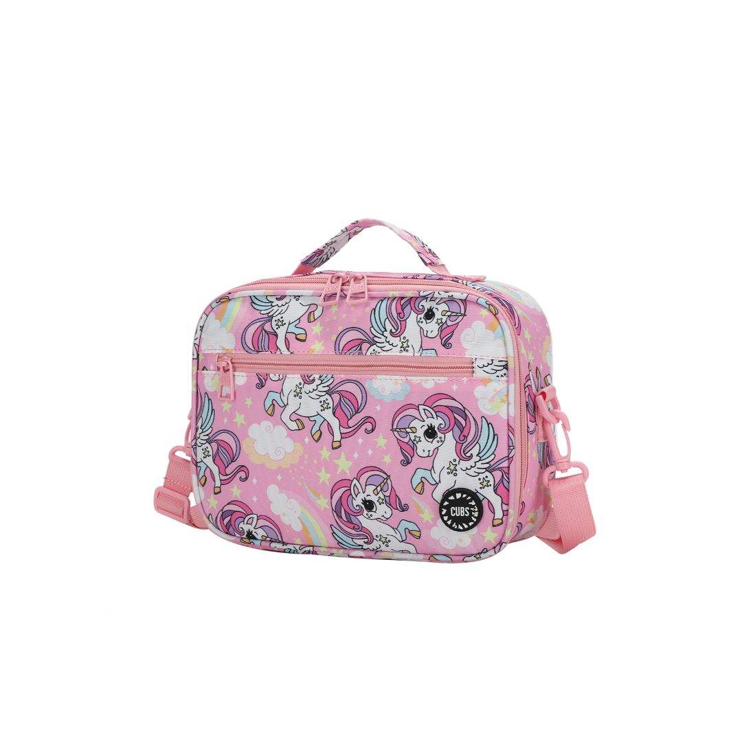 Baby Pink Unicorn & Rainbows Lunch Bag