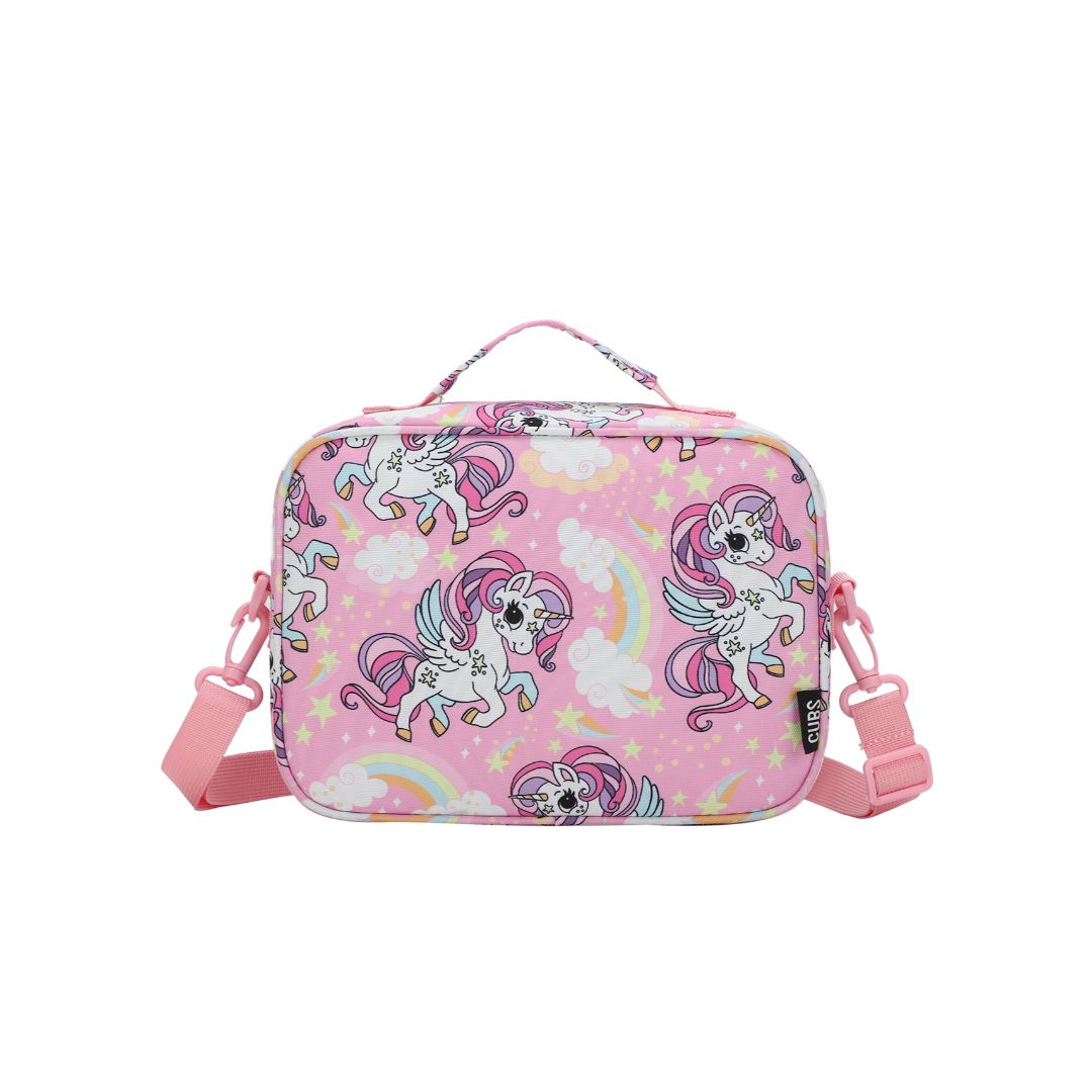 Baby Pink Unicorn & Rainbows Lunch Bag