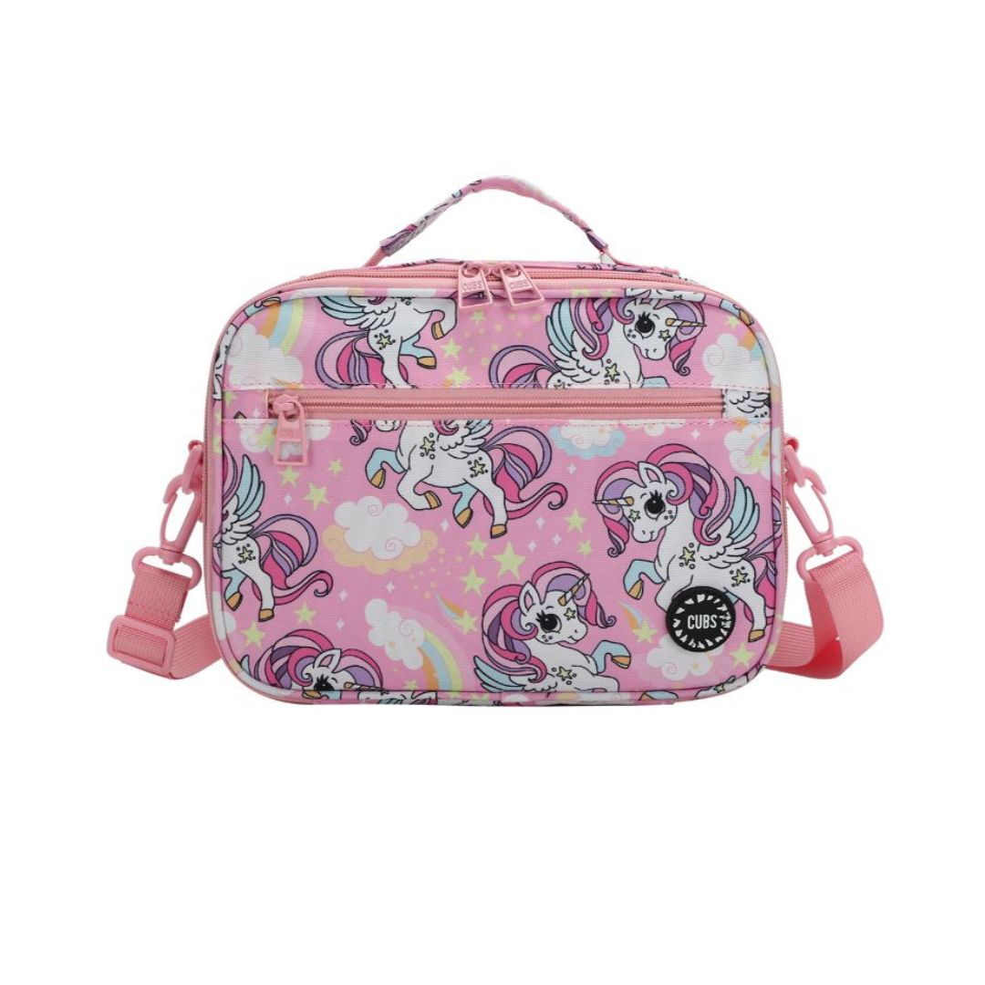 Baby Pink Unicorn & Rainbows Lunch Bag