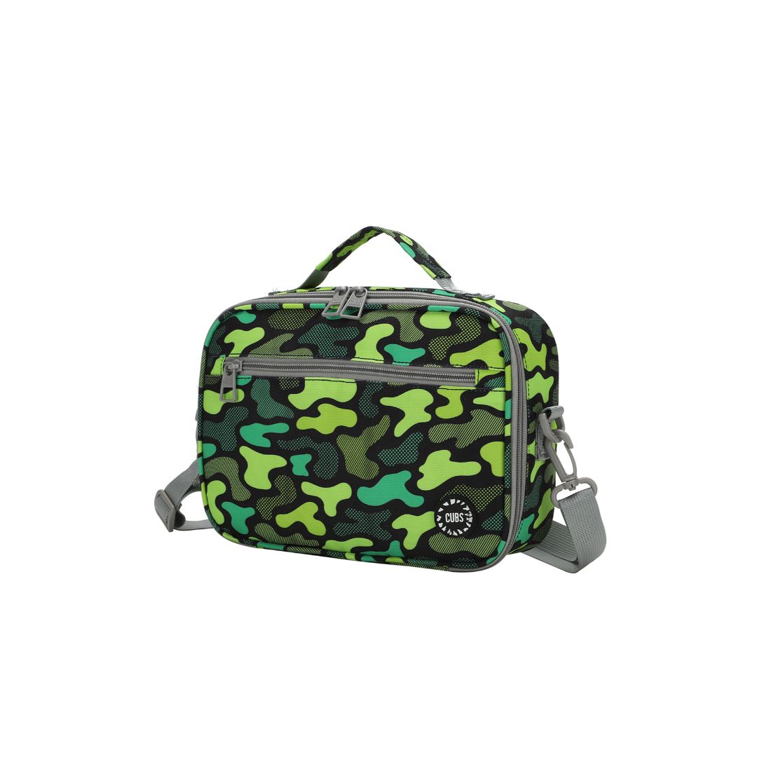 Neon Green Camo Lunch Bag