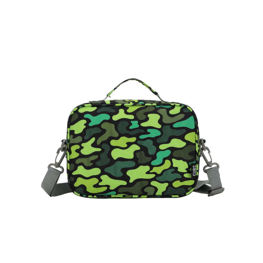 Neon Green Camo Lunch Bag