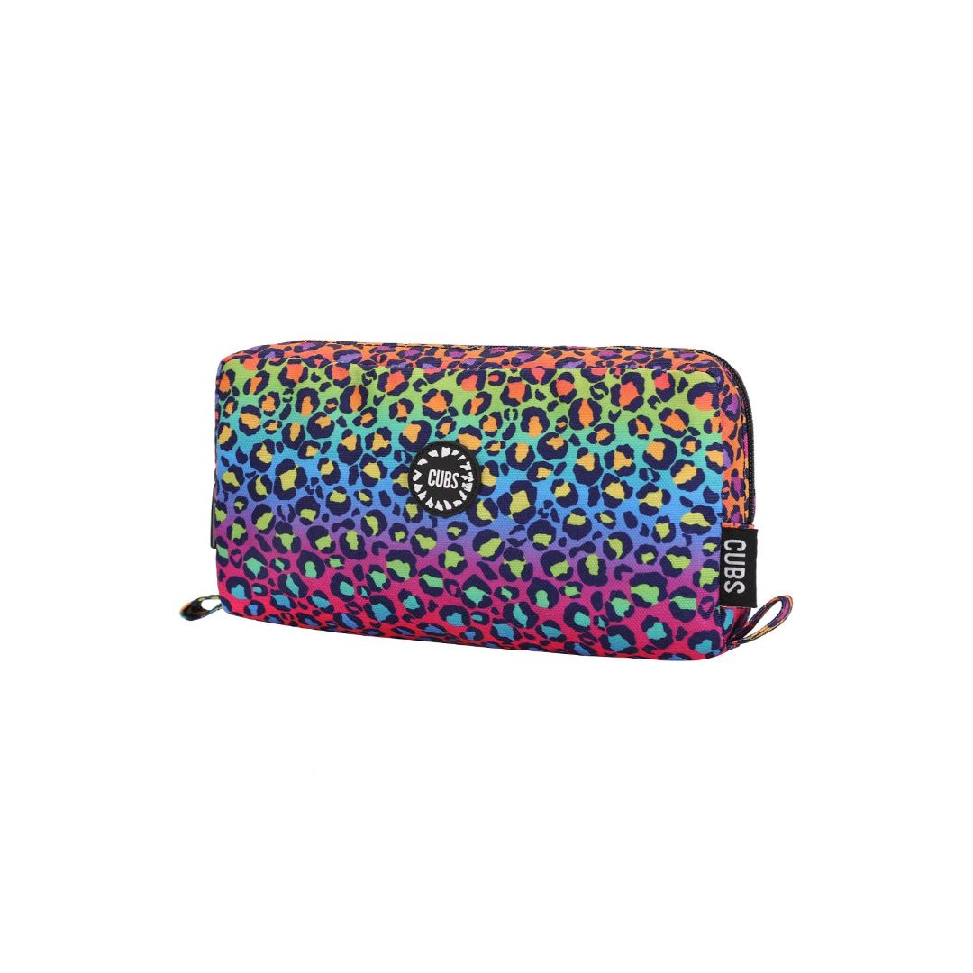 Junior Student Rainbow Leopard Pencil Case