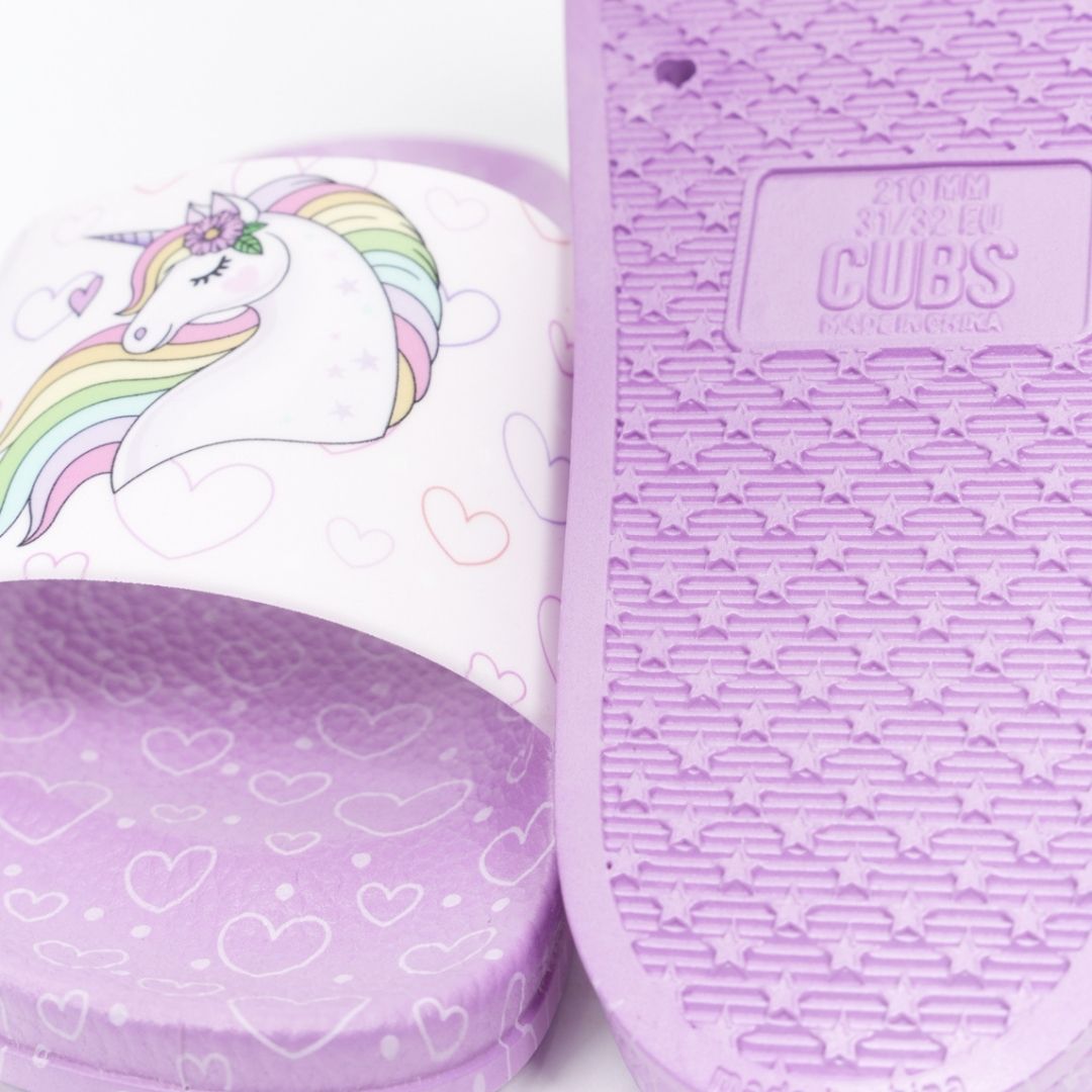 Unicorn Hearts Purple Slides