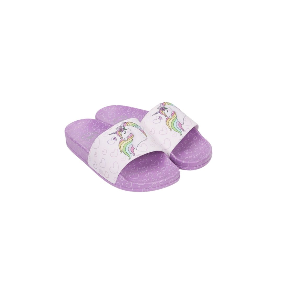 Unicorn Hearts Purple Slides