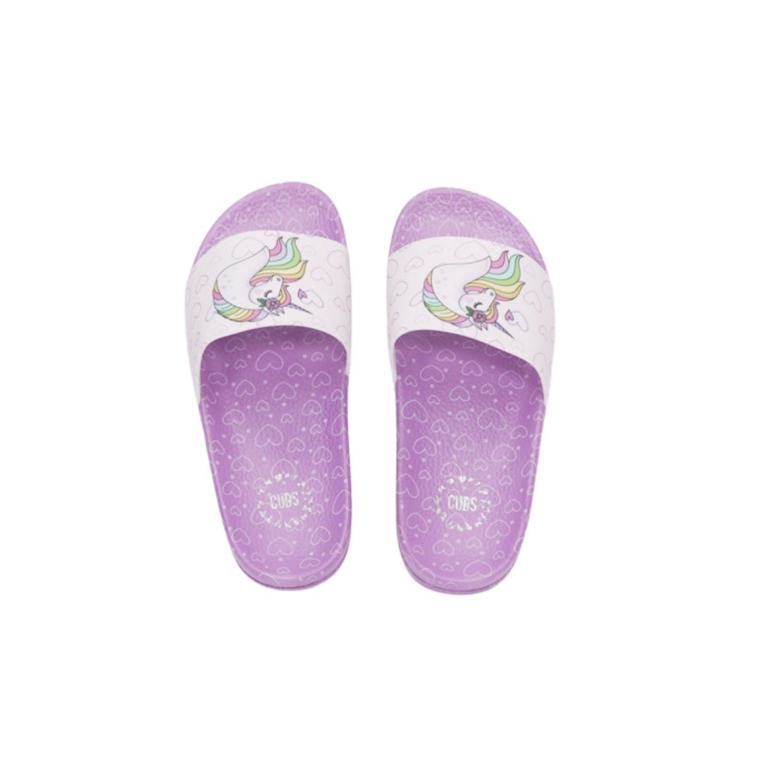 Unicorn Hearts Purple Slides