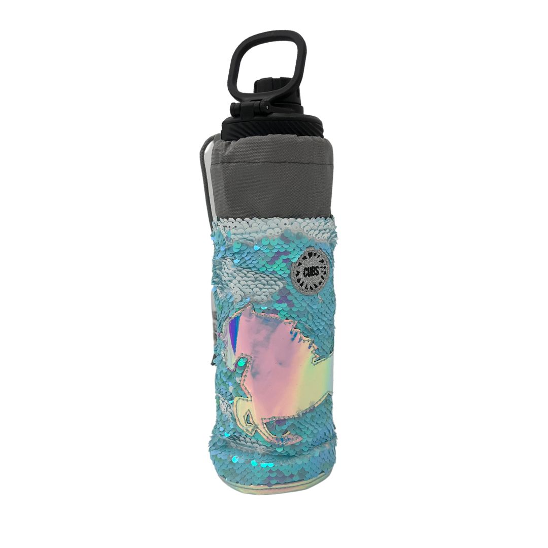 Blue Sequinsequin Water Bottle Cover