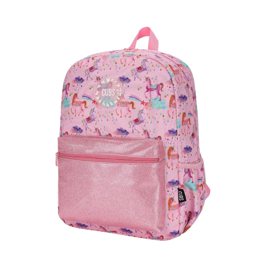 Shiny Fabric Rose Pink Backpack